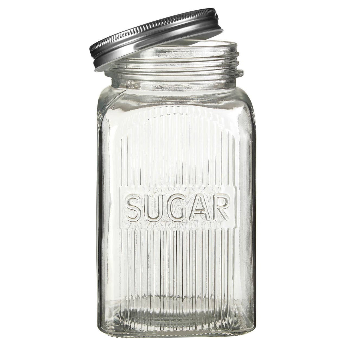 Embossed Glass Jars With Silver Finish Lids