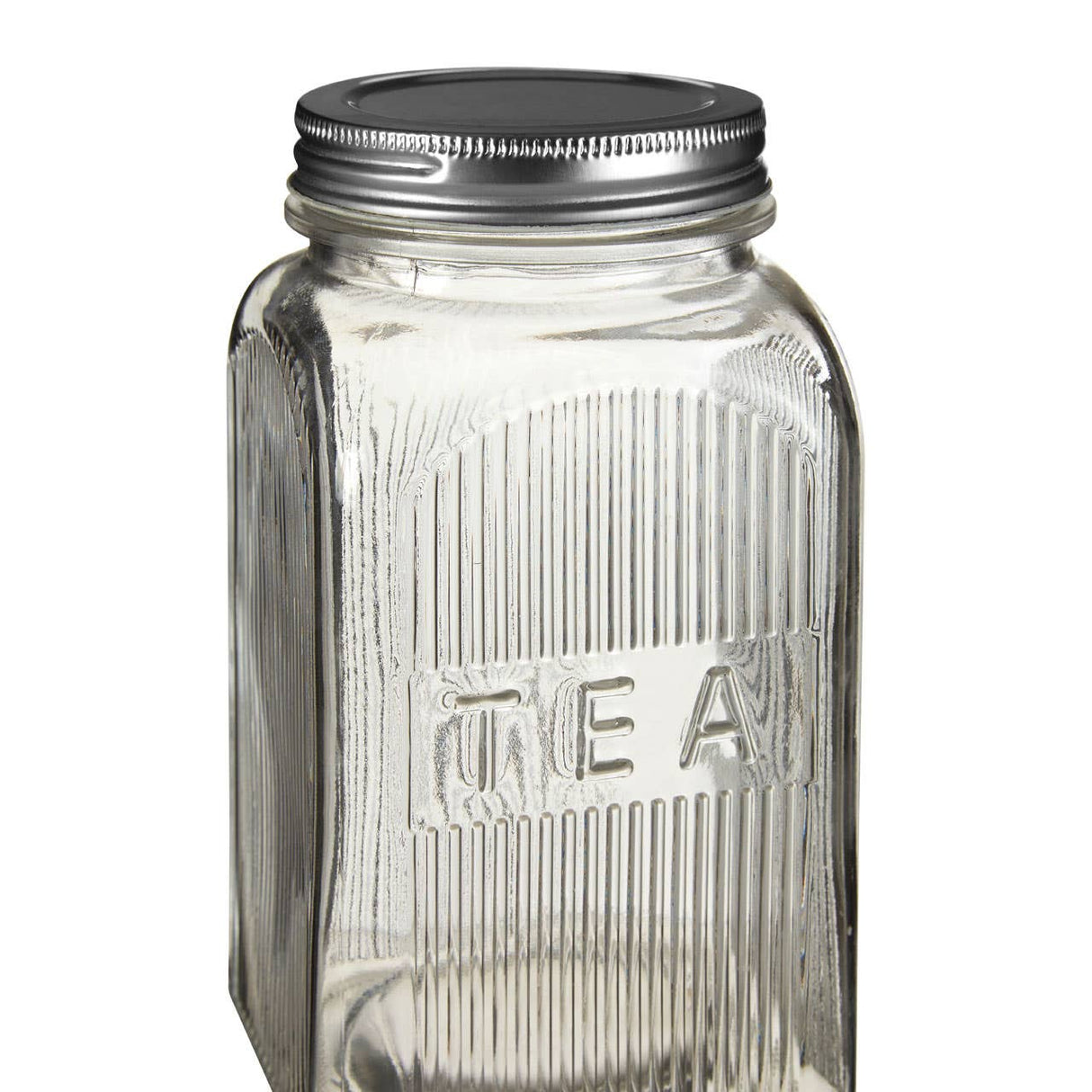 Embossed Glass Jars With Silver Finish Lids