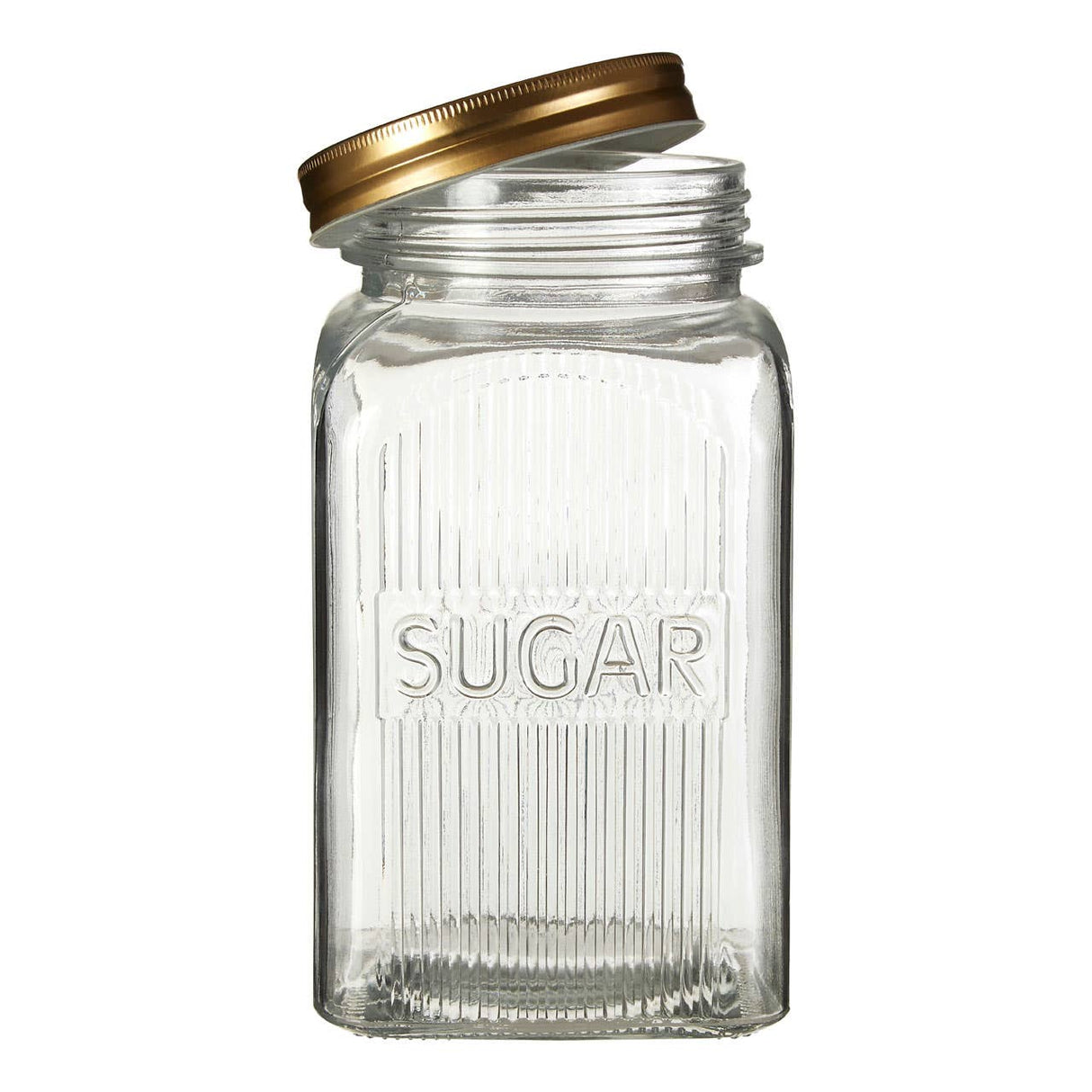 Embossed Glass Jars With Gold Finish Lids