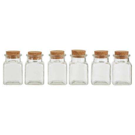 Tromso 6Pcs Square Glass Jars