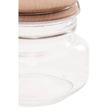 Square Glass Jar With Wooden Lid - 500Ml