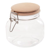 Square Glass Jar With Wooden Lid - 800Ml