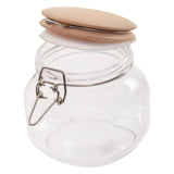 Square Glass Jar With Wooden Lid - 800Ml
