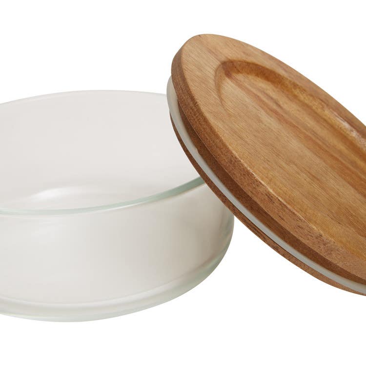 Freska 300ml Glass Container With Acacia Lid