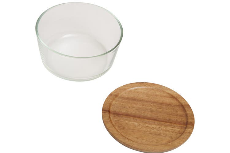 Freska 1650ml Glass Container With Acacia Lid
