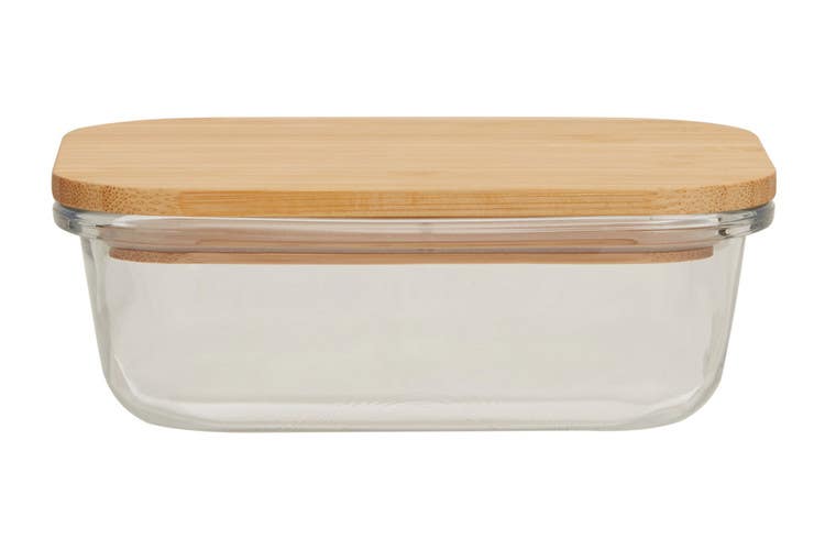 Freska 370ml Glass Container With Bamboo Lid