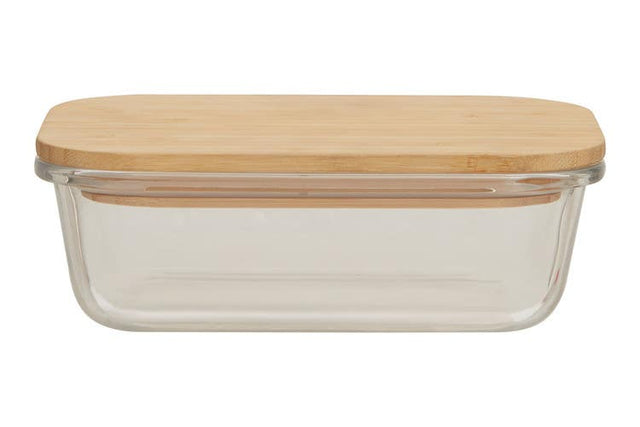 Freska 640ml Glass Container With Bamboo Lid