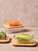 Freska 1040ml Glass Container With Bamboo Lid