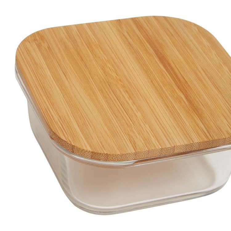 Freska 520ml Glass Container With Bamboo Lid