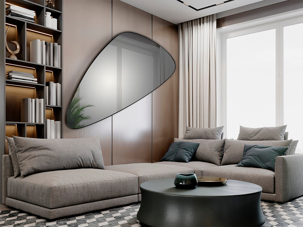 Elegant Black Triangular Mirror 168x81
