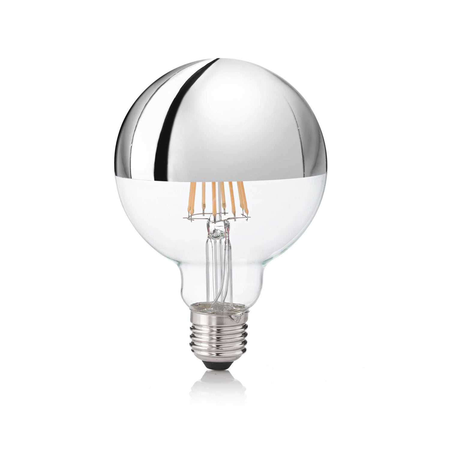 E27 Chrome Globe Light Bulb 09W 3000K CRI80