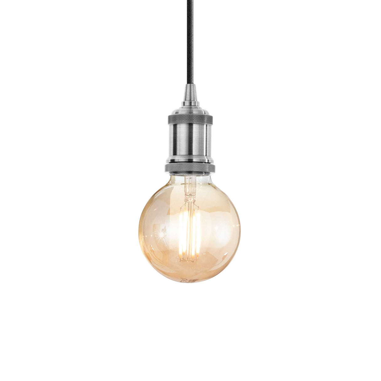 FRIDA Single-Bulb Chrome Pendant Light