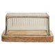 Garner Glass Butter Dish with Mango Wood Base