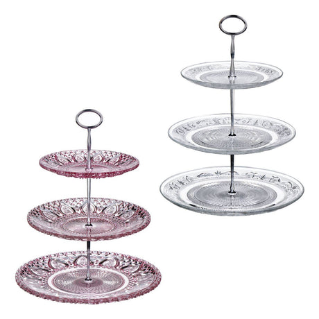Clear Glass 3 Tier Cake Stand