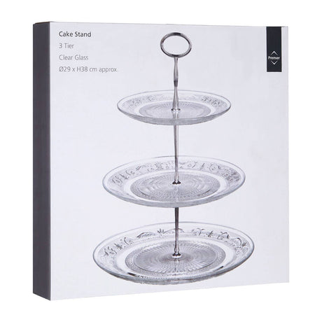 Clear Glass 3 Tier Cake Stand