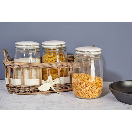Country Cottage Glass Storage Jars - Set Of 3