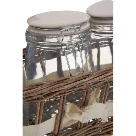 Country Cottage Glass Storage Jars - Set Of 3