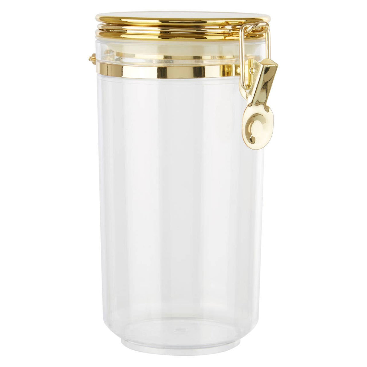 Gozo Large Canister With Gold Finish Lid