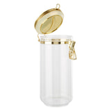 Gozo Large Canister With Gold Finish Lid