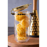Gozo Large Canister With Gold Finish Lid