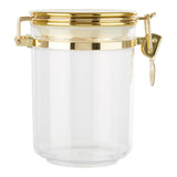 Gozo Medium Round Canister With Gold Clip