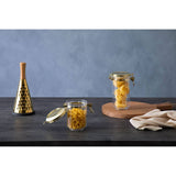 Gozo Medium Round Canister With Gold Clip