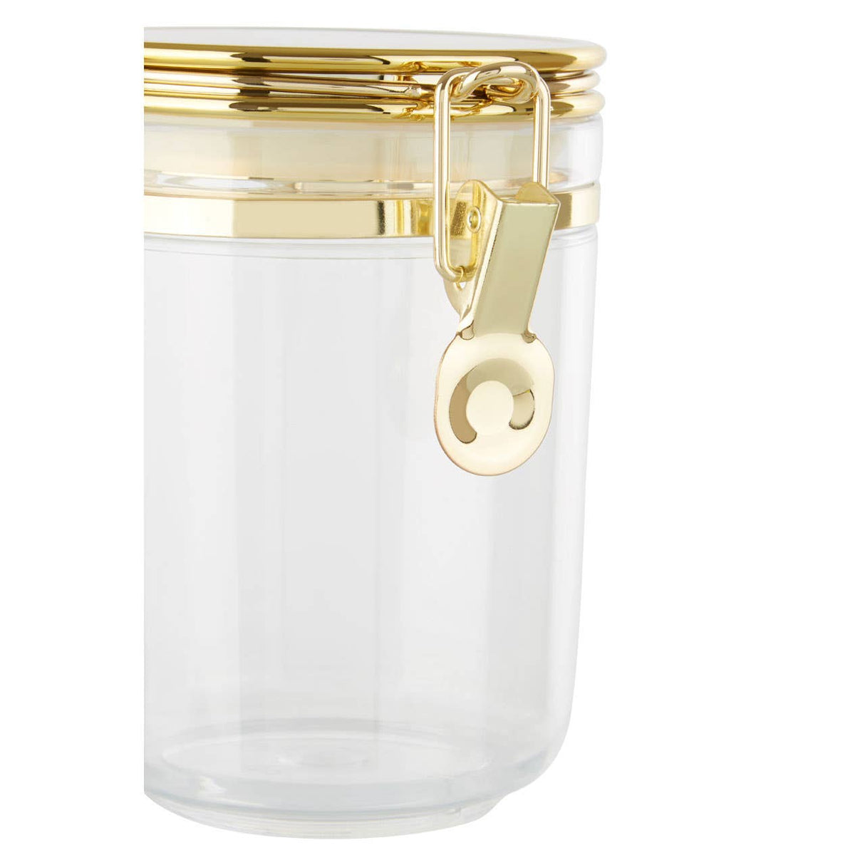 Gozo Medium Round Canister With Gold Clip