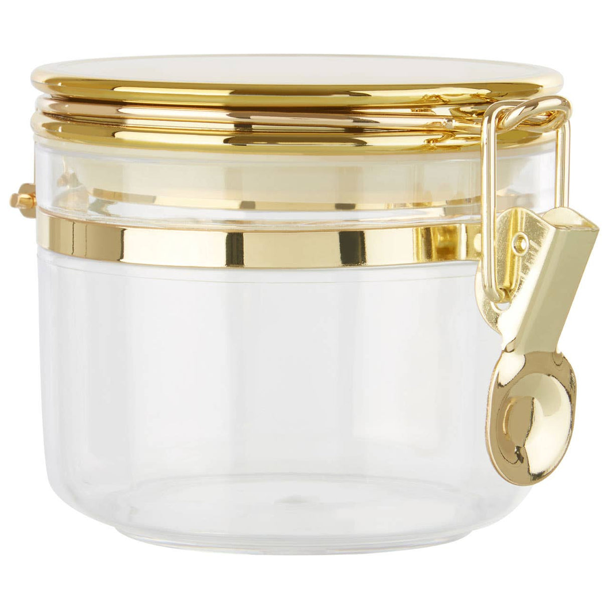 Gozo Small Round Canister With Gold Clip