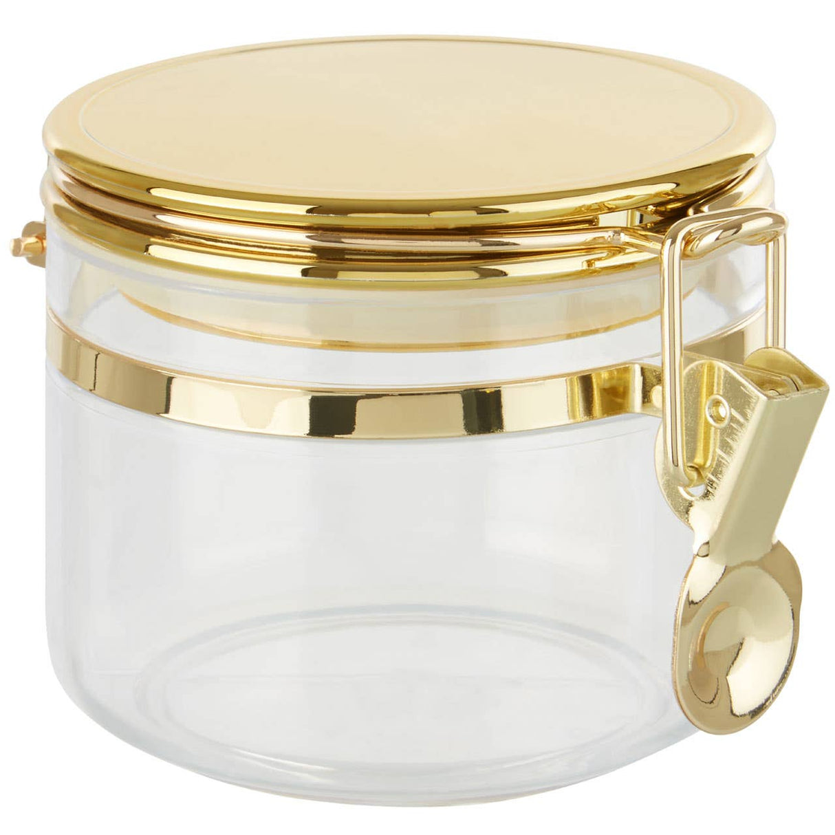 Gozo Small Round Canister With Gold Clip