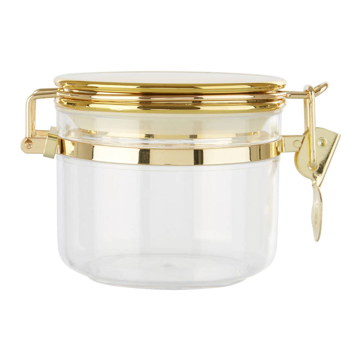 Gozo Small Round Canister With Gold Clip