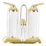 Gozo Transparent And Gold 4Pc Condiments Set
