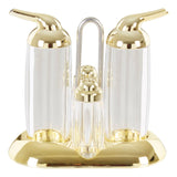 Gozo Transparent And Gold 4Pc Condiments Set