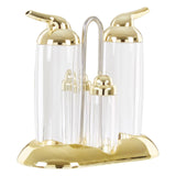 Gozo Transparent And Gold 4Pc Condiments Set