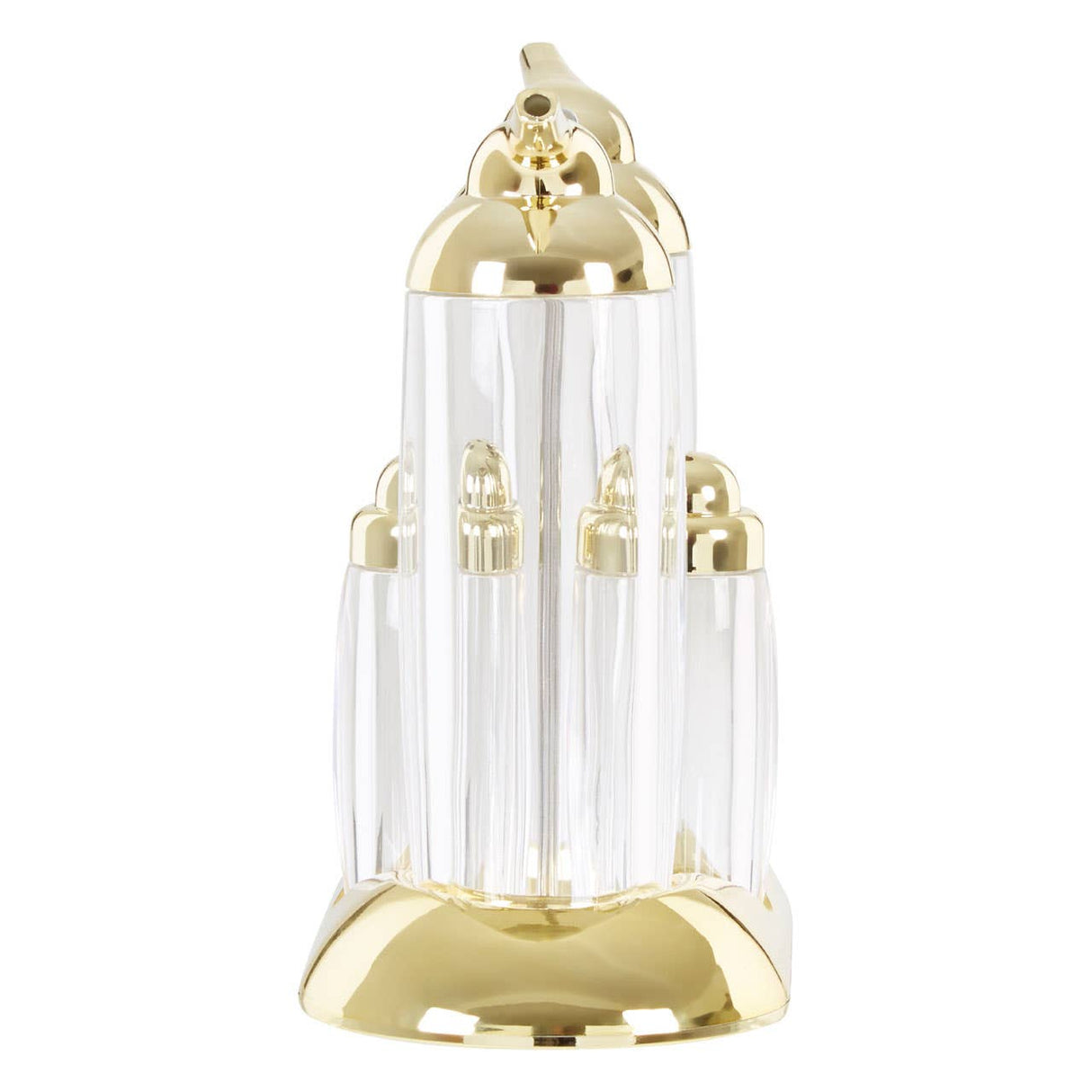 Gozo Transparent And Gold 4Pc Condiments Set
