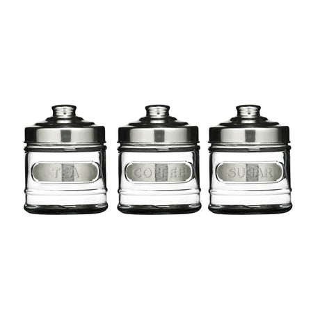 Tea Coffee And Sugar Aluminium Lid Jar Set