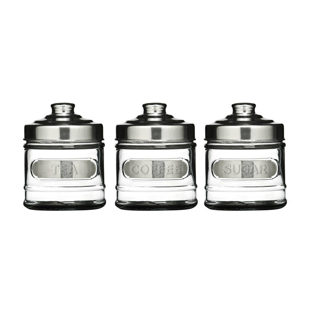 Tea Coffee And Sugar Aluminium Lid Jar Set