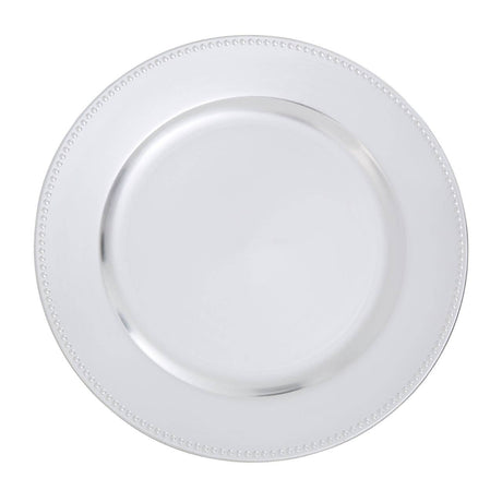 Dia Silver Charger Plate With Round Dots