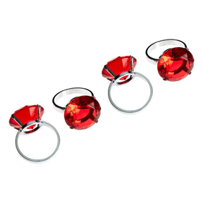 Red Diamante Napkin Rings- Set Of 4