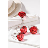 Red Diamante Napkin Rings- Set Of 4