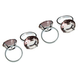 Smoke Grey Diamante Napkin Rings - Set Of 4