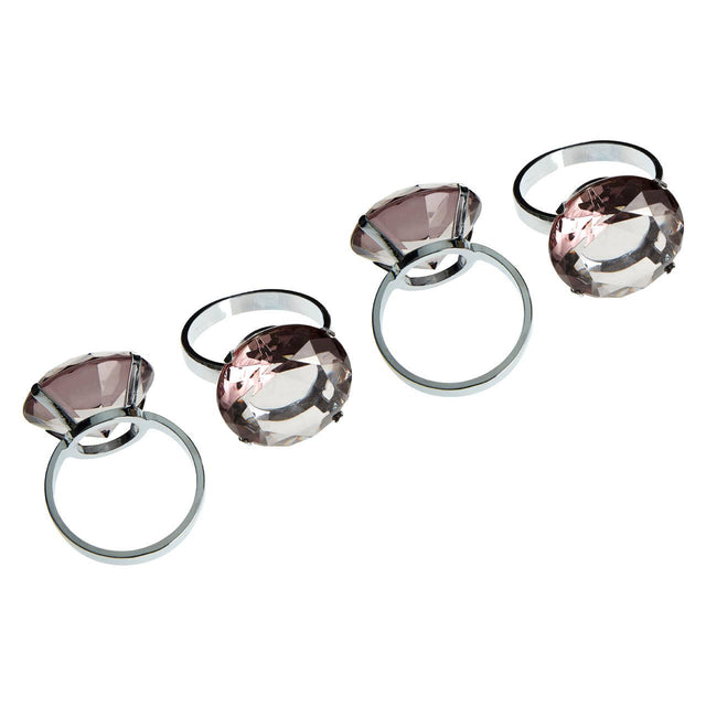 Smoke Grey Diamante Napkin Rings - Set Of 4