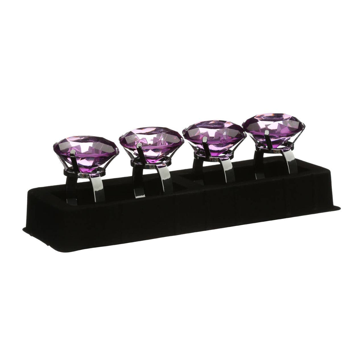 Purple Diamante Napkin Rings - Set Of 4