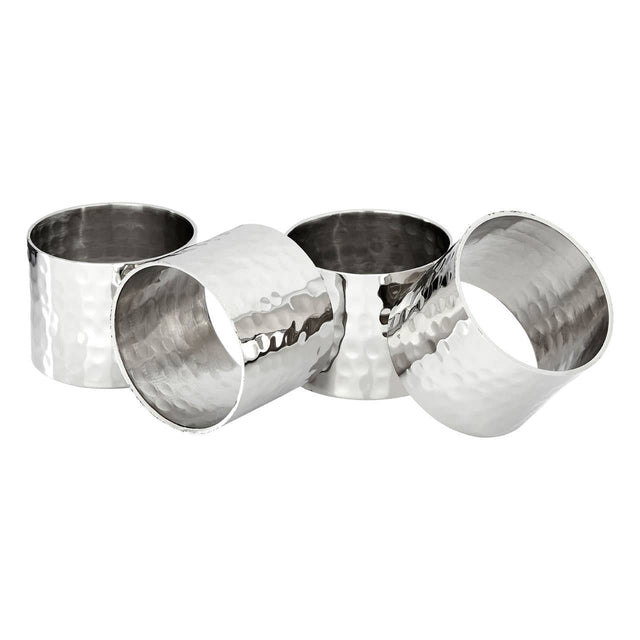Set Of 4 Silver Napkin Rings