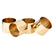 Set Of 4 Brass Finish Hammered Napkin Rings