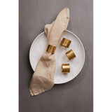 Set Of 4 Brass Finish Hammered Napkin Rings