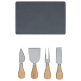 4Pc Cheese Knife With Slate Tray