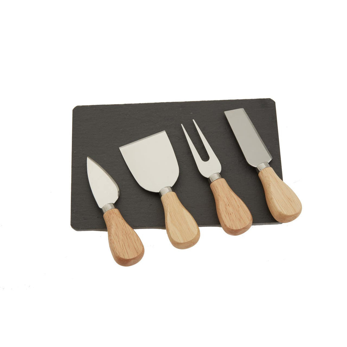 4Pc Cheese Knife With Slate Tray