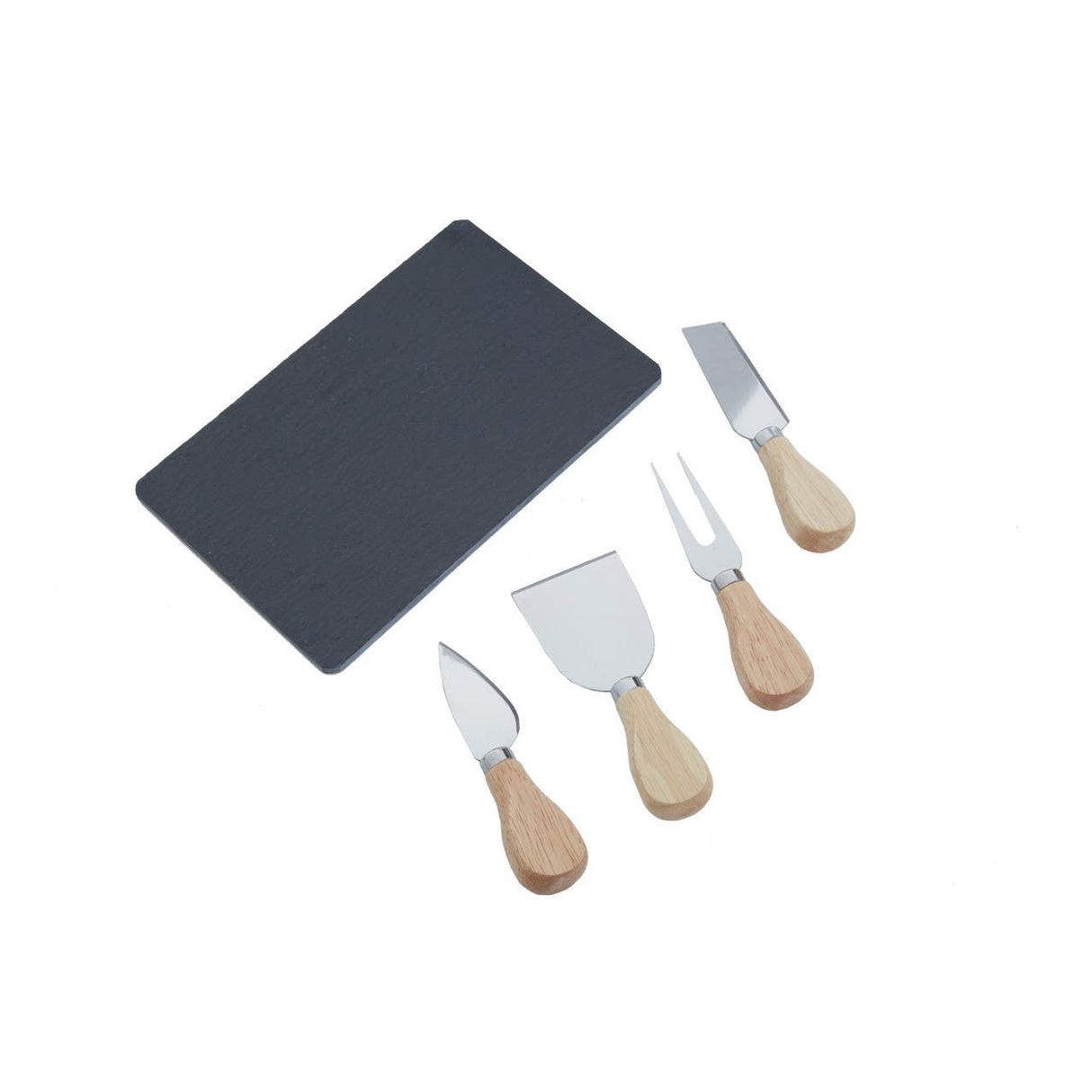 4Pc Cheese Knife With Slate Tray