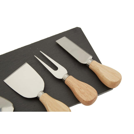4Pc Cheese Knife With Slate Tray