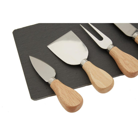4Pc Cheese Knife With Slate Tray